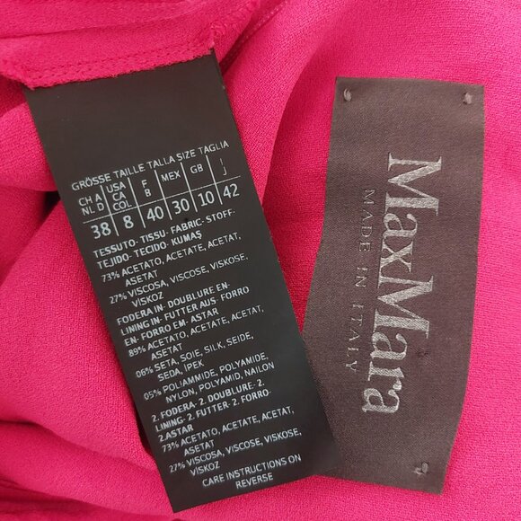 MAX MARA Red Jumpsuit Size 8 Draped Shoulder Tapered Leg V Neck Flutter Sleeves - Picture 13 of 16